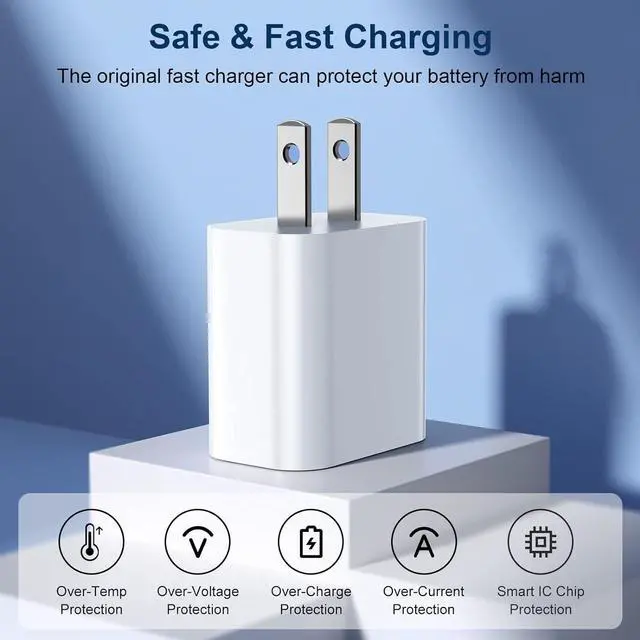 Alt view image 3 of 7 - iPhone Charger Fast Charging 20W PD USB C Wall Charger 4 Pack with 6FT Fast Charging Cable - Fast Charger for iPhone 14/14 Pro Max/13/13 Pro/12/12 Pro/11/11 Pro/XS iPad
