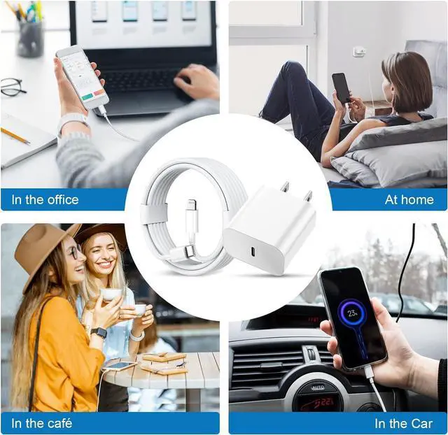 Alt view image 6 of 7 - iPhone Charger Fast Charging 20W PD USB C Wall Charger 4 Pack with 6FT Fast Charging Cable - Fast Charger for iPhone 14/14 Pro Max/13/13 Pro/12/12 Pro/11/11 Pro/XS iPad