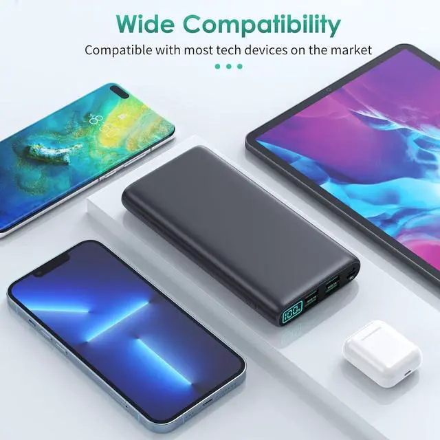 Alt view image 3 of 7 - Portable Charger 38800mAh LCD Display Power Bank 5 USB Outputs Battery Pack Backup USB-C in&out Dual Input Phone Charging Compatible with iPhone 16/15/14/13 Pro/12 Android  Galaxy Pixel Nexus