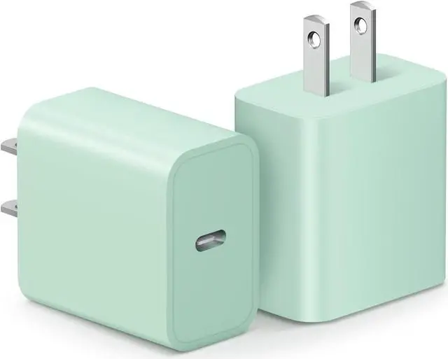 Main image of USB C Charger for iPhone 15 Charger Block [2Pack] USB C Wall Charger 20W PD Power Adapter for iPhone 15/14/13/12/11,Xs/X, iPad, Samsung, Google-Green