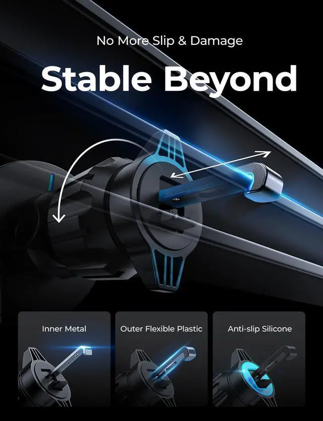 Alt view image 4 of 7 - for Magsafe Car Mount Charger Fast Charging 15W Air Vent Magnetic Wireless Car Charger for iPhone 16 Pro Max Vent Phone Mount for Car Wireless Charger Fits iPhone 15 14 13 12 Black