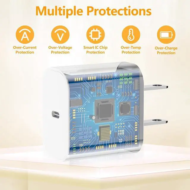 Alt view image 4 of 7 - (6ft+10ft) iPhone Charger Fast Charging for iPhone 14 13 12 Fast Charger,20W USB C Wall Charger with Type C to Lightning Cord for i Phone 13/14/12 Pro Max Plus/11,iPad-2Pack