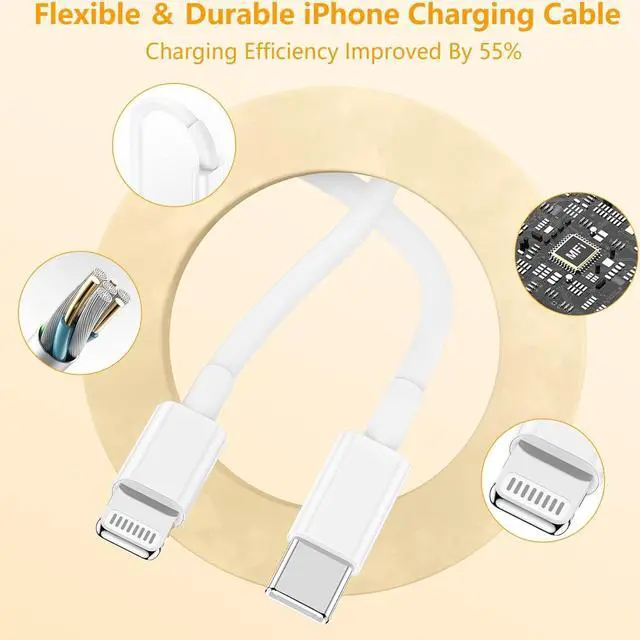 Alt view image 5 of 7 - (6ft+10ft) iPhone Charger Fast Charging for iPhone 14 13 12 Fast Charger,20W USB C Wall Charger with Type C to Lightning Cord for i Phone 13/14/12 Pro Max Plus/11,iPad-2Pack