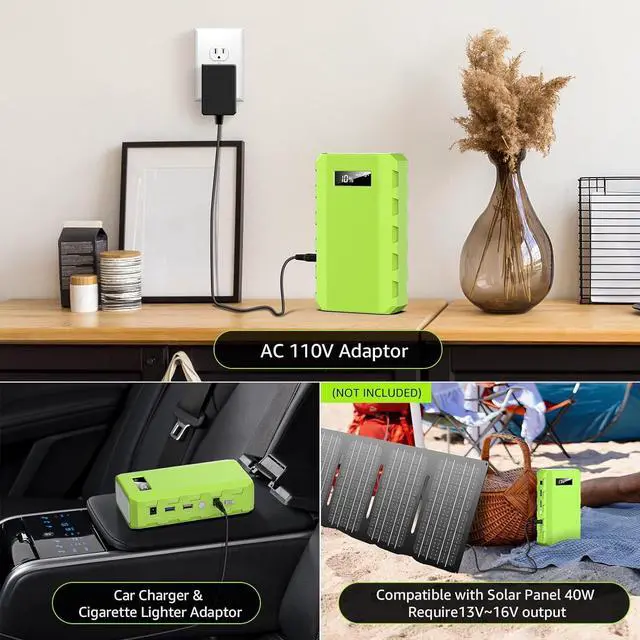 Alt view image 6 of 7 - powkey Portable Power Station with AC Outlet, 65W/110V External Battery Pack 24000mAh/88.8Wh Power Pack, Portable Power Source Supply Backup for Outdoor Tent Camping Home Office
