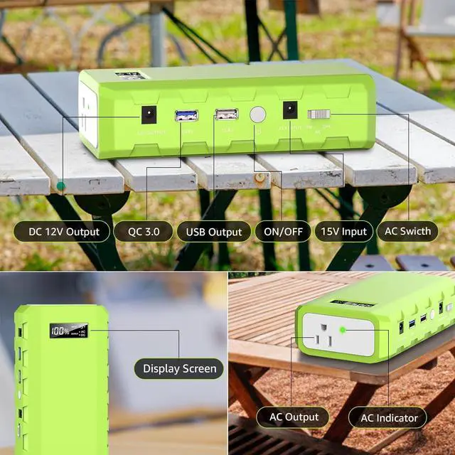Alt view image 5 of 7 - powkey Portable Power Station with AC Outlet, 65W/110V External Battery Pack 24000mAh/88.8Wh Power Pack, Portable Power Source Supply Backup for Outdoor Tent Camping Home Office