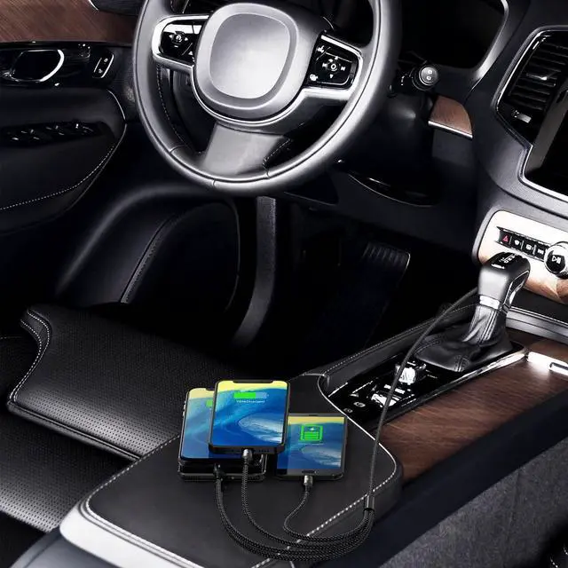 Alt view image 7 of 7 - RULUS 4 in 1 Charging Cable [2Pack 4Ft], Fast Charging & Data Sync Multi Phone Charger Cable Nylon Braided USB Charging Cable with Lightning/Type C/Micro USB Port for iPhone,Samsung Tablets,Carplay