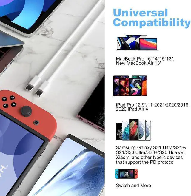 Alt view image 7 of 7 - USB C to USB C Charging Cable for Apple 2Pack 10ft,Long Type C to C Fast Charger Cord,for iPhone 15/15 Pro/15 Plus/15 Pro Max, for /2019/18/17/16, for IPad Air 4/5/Mini 6/Pro 12.9/11 60W