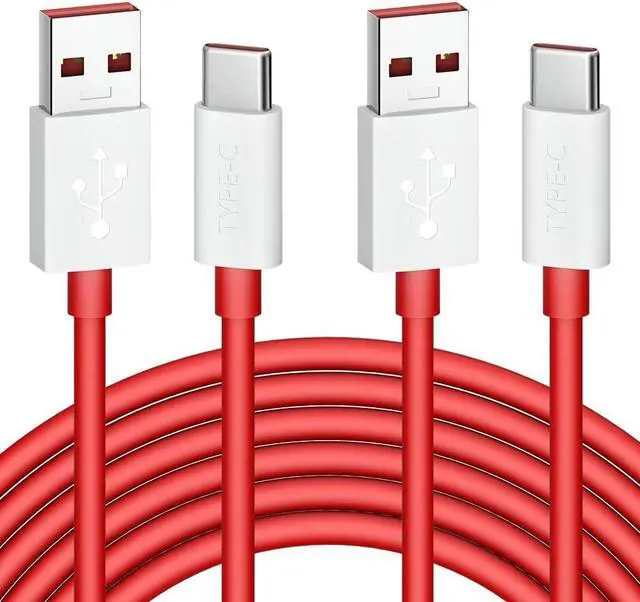 Main image of Jelanry 6FT 2-Pack USB Type C Cable for OnePlus 8 Pro, 80W 65W for SuperVOOC/Warp/Dash Charging Cable Rapid Data Syncing Fast Charger USB C Cable for OnePlus 13 12 12R Open 11 10 8 7T Pro 7 6T, Red