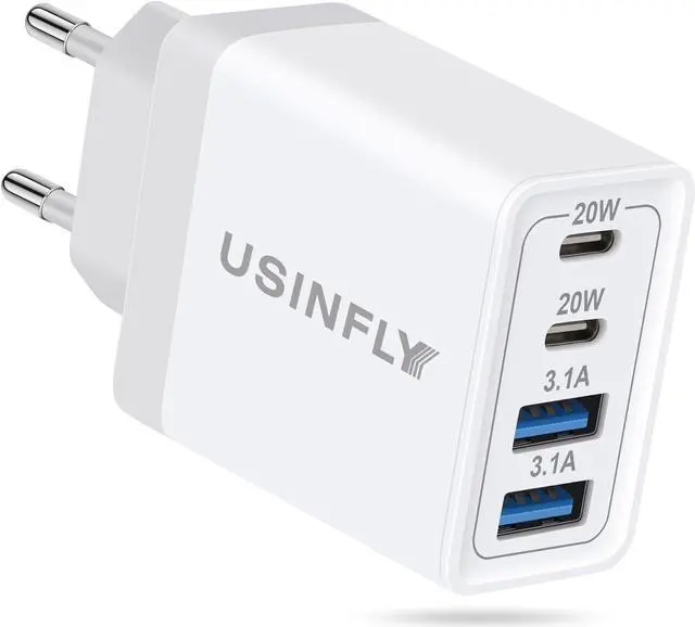 Main image of European Travel Plug Adapter 40W 4-Port USB C Wall Charger Plug Type C Fast Charging Block International Power Adaptor US to Europe EU for iPhone 17 16 15 14 13 12 11 Pro Max XS iPad Galaxy