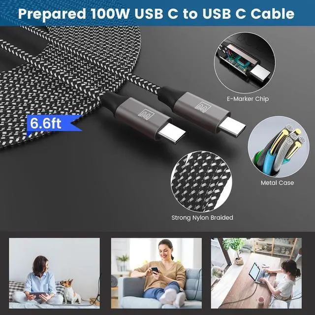 Alt view image 4 of 7 - 45W USB-C Charger 2-Pack 45 Watt  Super Fast Charger Type C PPS Wall/Car Charger for  Galaxy S24 Ultra/S24+/S23 Ultra/S23+/S23/S22 Ultra/Note 10+ Galaxy Tab S9 with 2X 6.6ft Cable