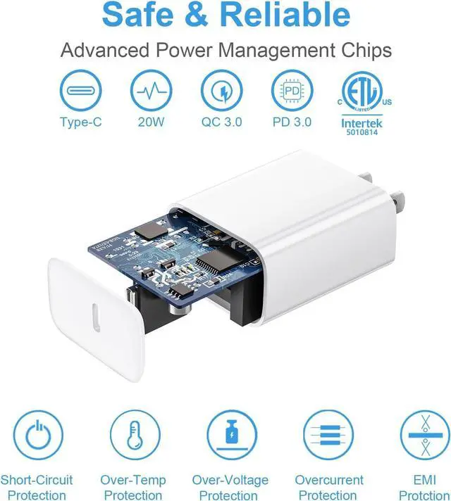 Alt view image 5 of 7 - iPhone 15 Charger Fast Charging iPhone 15 Pro Max Charger Type C Charger Block iPad Pro Charger with 2 Pack 6FT Cable for iPhone 15/15 Plus/15 Pro/15 Pro Max/iPad Pro/Mini/Air/Air4//Samsung