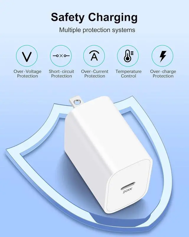 Alt view image 5 of 7 - Pixel 10/9/8/7/6/5/4 Fast Charger, 2Pack 20W USB C Charging Block + 6FT USB C Cable Cord for Google Pixel 10/ XL Pro Fold /9/8/7/7a/6a/6/Pro/5/4/3/XL, Phone 15/16, Galaxy, Android Phone