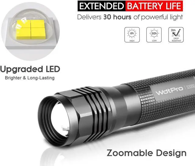 Alt view image 4 of 7 - High-Powered LED Flashlight S3000 Super Bright Flashlights - High Lumen IP67 Water Resistant 3 Modes and Zoomable for Camping Emergency Hiking Gift