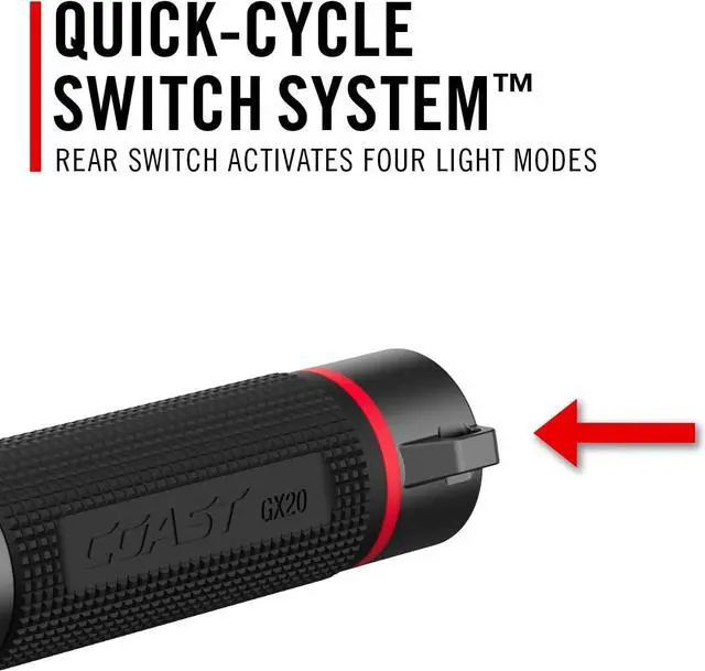 Alt view image 7 of 7 - GX20 1200 Lumen Waterproof Alkaline-Dual Power LED Flashlight with Twist Focus Anti-Roll Cap and Textured Handle - Compatible with 4 x AAA Batteries (Included) or ZX750 Rechargeable Battery