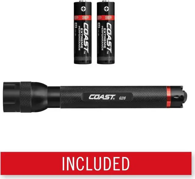 Alt view image 6 of 7 - Coast® G26 415 Lumen Bulls-Eye Spot Beam LED Flashlight, Batteries Included, Black