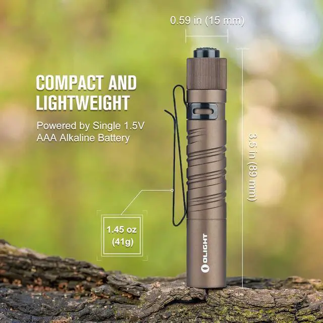 Alt view image 4 of 7 - I3T EOS 180 Lumens Dual-Output Slim EDC Flashlight for Camping and Hiking Tail Switch Flash Light with AAA Battery (Desert Tan)