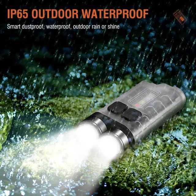 Alt view image 5 of 7 - BORUIT V3 Small Powerful EDC Flashlight with Red UV Blue Light -Super Bright 900LM Rechargeable Mini Pocket LED Keychain Flash Light - 10 Mode, USB-C, IP65 Waterproof, Magnet, White