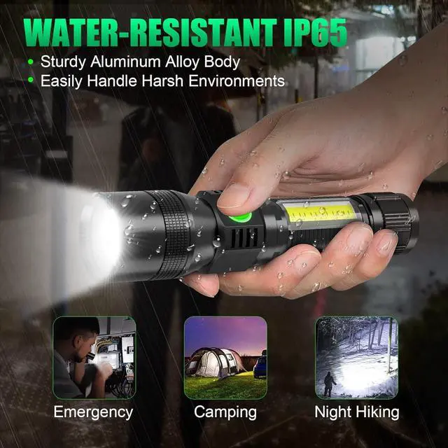 Alt view image 7 of 7 - UV Flashlight Black Light, 3-in-1 Magnetic Flashlight Rechargeable, 1000 Lumen Tactical LED Flashlight, 7 Modes Waterproof UV Light Flashlight for Camping Emergencies Pet Urine Detection