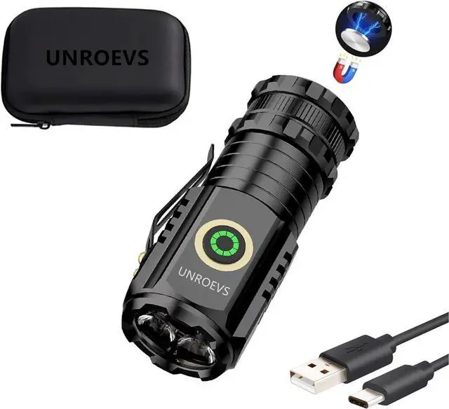 Main image of Mini Flashlight 2550 Lumens Rechargeable USB C Charging Small Flashlights High Lumens 5 Modes Pocket Light with Clip Magnetic Flash Light for EDC Camping Hiking Emergency