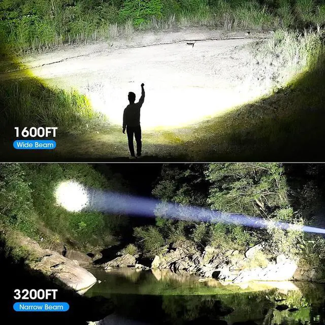 Alt view image 6 of 7 - Flashlights 990 000 High Lumens Super Bright LED Rechargeable Flashlight 5 Modes Waterproof Flash Light for Home Camping Hiking