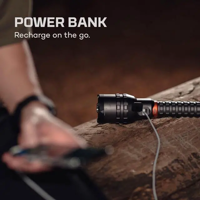 Alt view image 5 of 6 - 12K Flashlight & Portable Charger | 12000 Lumens 5 Light Modes Rechargeable Waterproof & Impact Resistant Powers USB Devices Great for Hunting & Camping Includes USB-C Charging Cable