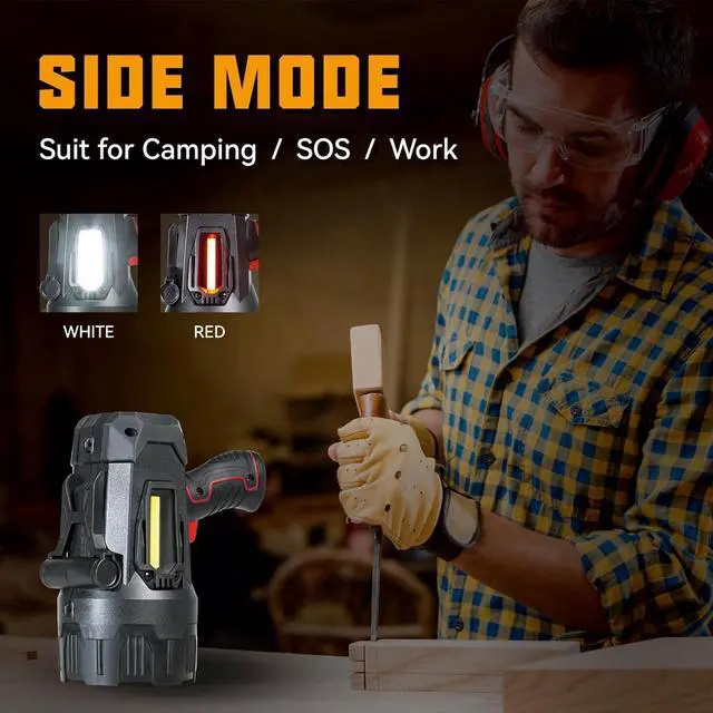 Alt view image 4 of 6 - Durapower Rechargeable Spotlight, High Lumens LED Spotlight Flashlight, Waterproof Handheld Spot Light for Indoor Outdoor Farm Camping Emergency