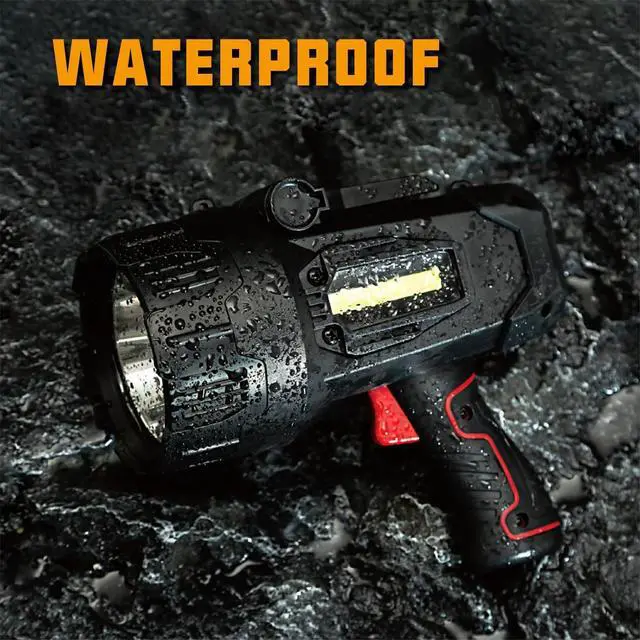 Alt view image 5 of 6 - Durapower Rechargeable Spotlight, High Lumens LED Spotlight Flashlight, Waterproof Handheld Spot Light for Indoor Outdoor Farm Camping Emergency