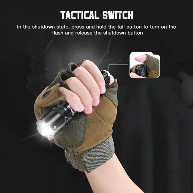Alt view image 5 of 6 - Wurkkos TD03 LED Tactical Flashlight Rechargeable,1800 Lumens IP68 Waterproof EDC Flashlight With Tail Rotary Switch One Click Strobe Flashlight Longest Range 1158 Feet,Emergency LED Flashlight(5000K)