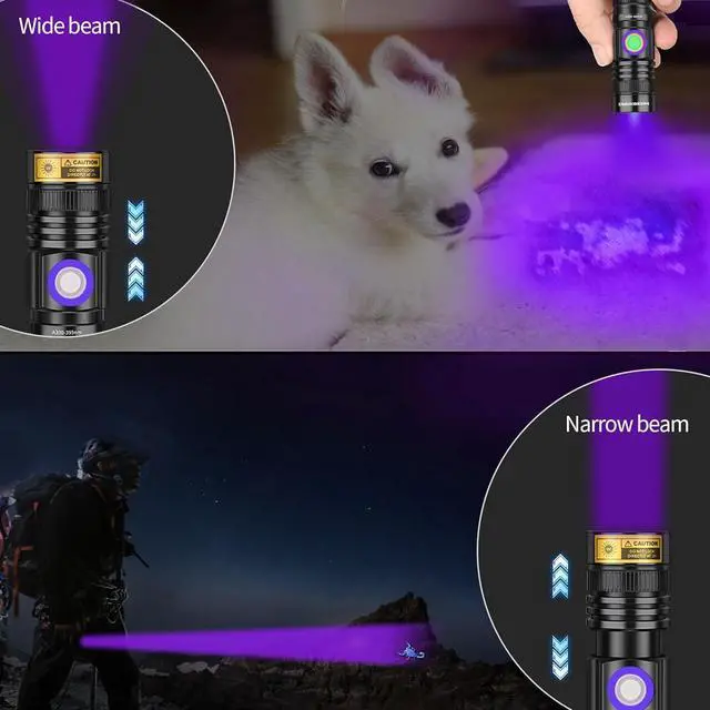 Alt view image 4 of 7 - DARKBEAM UV Black Light Flashlight 395nm - Rechargeable USB Woods Lamp, Powerful Mini Ultraviolet LED Blacklight Flashlights - Resin Curing, Detector for Pet/Cat/Dog Urine, Stains, Scorpions