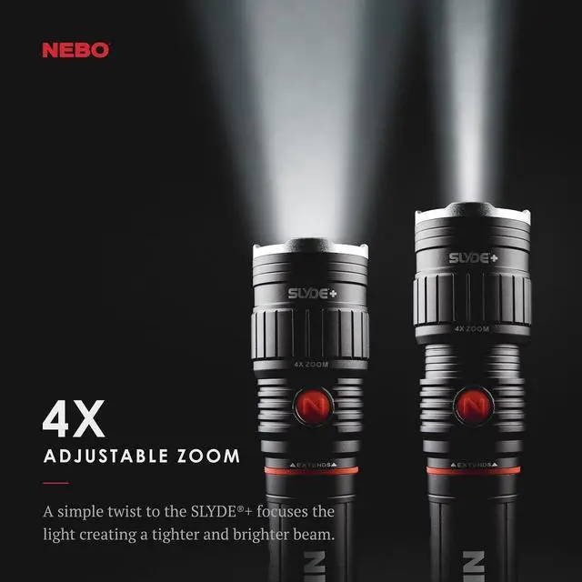 Alt view image 4 of 6 - NEBO SLYDE+ Flashlight (2nd Gen) | 400 Lumens, 7 Light Modes, Bright COB Work Light & LED Tactical Flashlight, Magnetic Base, Great for Camping, Water Resistant, Includes 4x AAA Alkaline Batteries