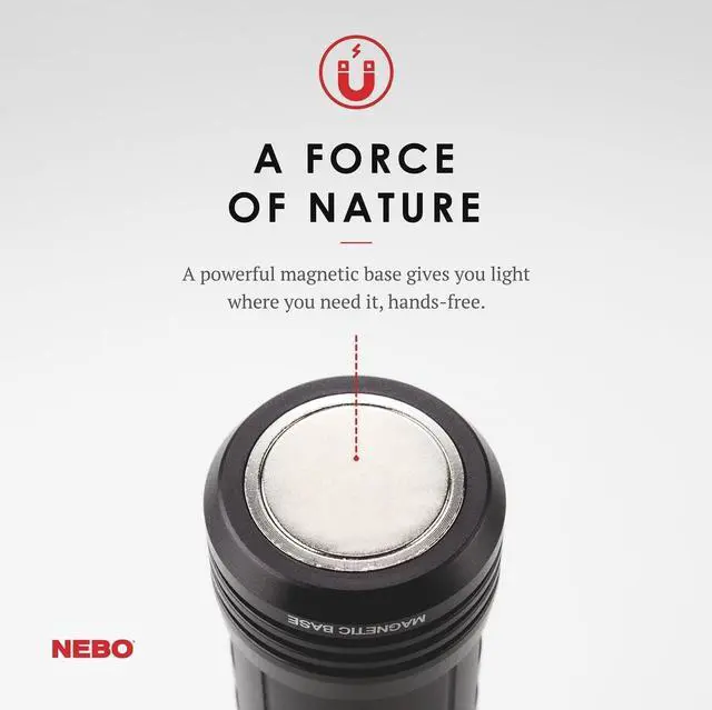 Alt view image 6 of 6 - NEBO SLYDE+ Flashlight (2nd Gen) | 400 Lumens, 7 Light Modes, Bright COB Work Light & LED Tactical Flashlight, Magnetic Base, Great for Camping, Water Resistant, Includes 4x AAA Alkaline Batteries