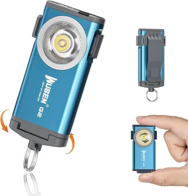 Main image of WUBEN G2 LED Mini Flashlights, 500 Lumens Small EDC Flashlight Keychain, 5 Modes Rechargable Handheld Pocket Torch with High Lumens for Camping, Outdoor, Emergency, Everyday Flashlights(Blue)