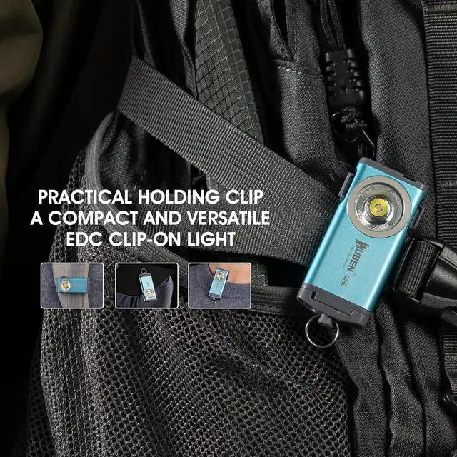 Alt view image 4 of 7 - WUBEN G2 LED Mini Flashlights, 500 Lumens Small EDC Flashlight Keychain, 5 Modes Rechargable Handheld Pocket Torch with High Lumens for Camping, Outdoor, Emergency, Everyday Flashlights(Blue)