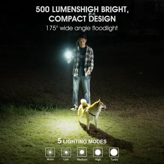 Alt view image 6 of 7 - WUBEN G2 LED Mini Flashlights, 500 Lumens Small EDC Flashlight Keychain, 5 Modes Rechargable Handheld Pocket Torch with High Lumens for Camping, Outdoor, Emergency, Everyday Flashlights(Blue)