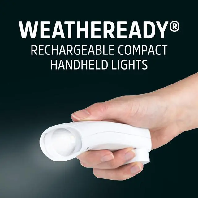 Alt view image 2 of 7 - Weatheready Rechargeable Compact Handheld Light Plug-in Rechargeable LED Light Automatic Turn-On Emergency Flashlight Built-in Rechargeable Battery Included 3 Count