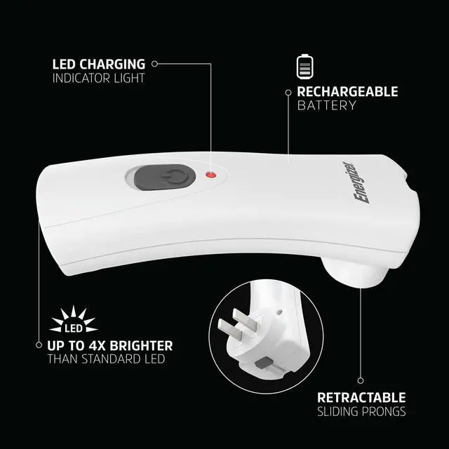 Alt view image 3 of 7 - Weatheready Rechargeable Compact Handheld Light Plug-in Rechargeable LED Light Automatic Turn-On Emergency Flashlight Built-in Rechargeable Battery Included 3 Count