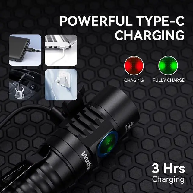 Alt view image 3 of 7 - Wurkkos FC11 EDC LED Flashlights Rechargeable 90CRI Max 1300Lumen Small Powerful Flashlight, IP67 Waterproof Torch, Magnetic Tailcap, Great for Garden Dog Walking Emergency(4000K)