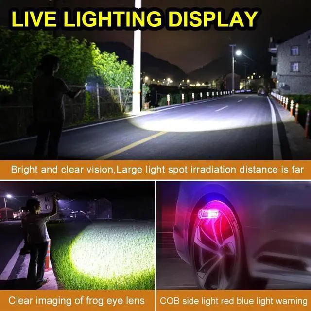 Alt view image 3 of 7 - Portable Rechargeable LED Work Light, Mini Magnetic Flashlights for Mechanics with COB Sidelight, Small Multi-Use Waterproof Super Bright Car Repair Emergency Trouble Light