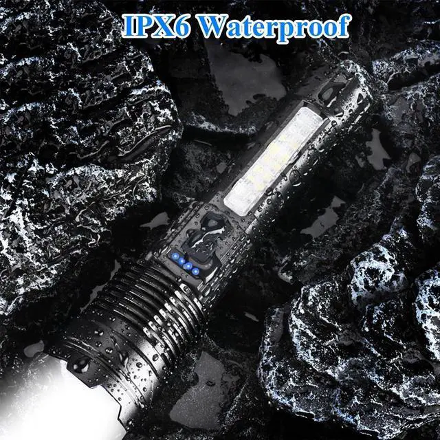 Alt view image 6 of 7 - Flashlights High Lumens Rechargeable, 1,000,000 Lumen Super Bright Led Tactical Flashlight Battery Powered Handheld Flash Light with 7 Light Modes, USB C, Waterproof, Zoomable Focus