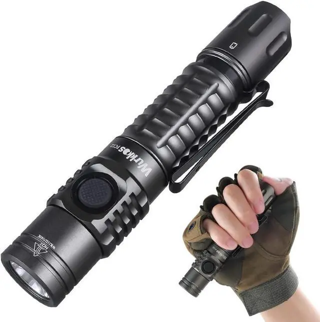 Main image of Wurkkos Tactical Flashlight, 2000 Lumen Super Bright Flashlight, Rechargeable Flashlight 345m Long Range, Dual Switch, IPX8 Waterproof EDC Flashlight for Emergencies, Camping, Hiking