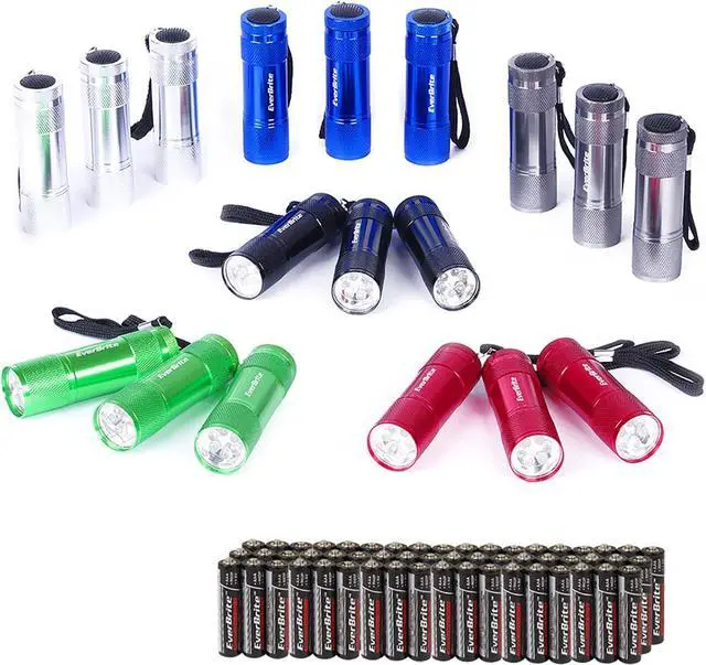 Main image of 18-Pack Mini LED Flashlight Set - Portable Flashlights Ideal for Hurricane Supplies Camping Night Reading Cycling BBQ Party Backpacking - Includes Lanyard & 54 x AAA Batteries