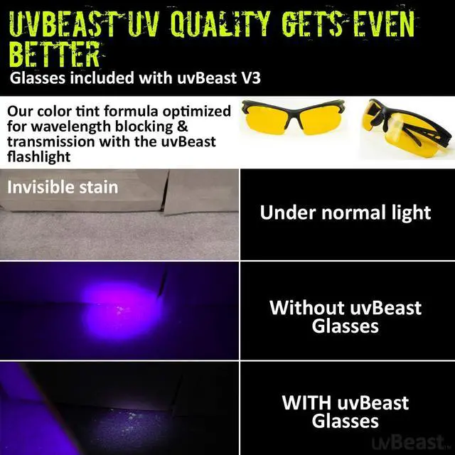 Alt view image 6 of 7 - V3 385-395nm Black Light UV Flashlight - High Power Upgraded Triple Broad Band LEDs Best for Professional/Commercial Use - USA Stock - UK Design