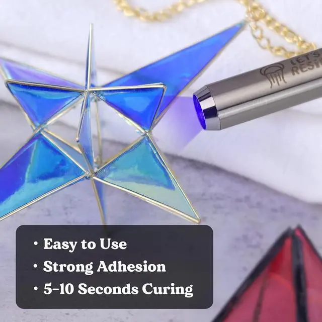Alt view image 2 of 6 - LET'S RESIN UV Resin Kit with Light, Bonding&Curing in Seconds, 30g UV Resin with Flashlight for Welding, Jewelry UV Glue Adhesive for Plastic Repair, Glass Light, Craft Decor