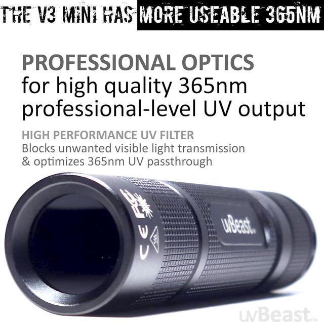 Alt view image 4 of 7 - New V3 365nm MINI - Black Light UV Flashlight  High Definition Pure Ultraviolet - Professional Grade High Power Upgraded 5 Core UV LED  USA Stock