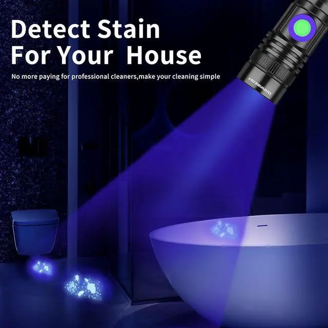 Alt view image 7 of 7 - DARKBEAM 365nm UV Flashlight Rechargeable Black Light - Powerful LED Mini Ultraviolet Flashlights, Portable USB-C Woods Lamp - for Pet Urine Detection, Resin Curing, Stains, Minerals, Money