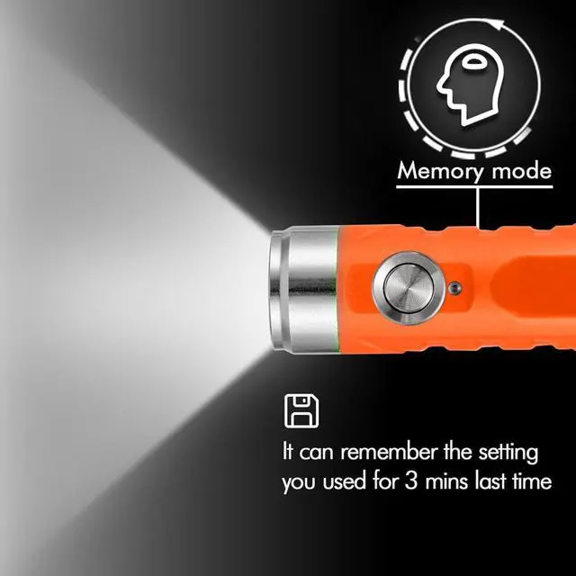 Alt view image 3 of 7 - RovyVon A1 USB C Rechargeable Keychain Flashlight 650 Lumens Super Bright Outdoor Mini Keychain EDC Flashlights for Everyday Carry, Camping, Thanksgiving(Orange)