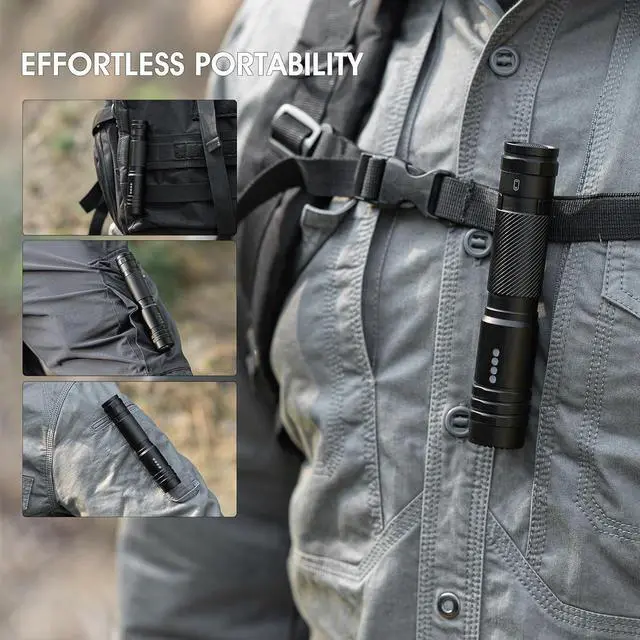 Alt view image 3 of 6 - Rechargeable Flashlights 2000 Lumen 5 Light Modes USB-C Rechargeable Pocket Flashlight Handheld Flashlights Compact for Home Emergency Camping