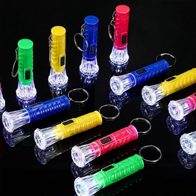 Alt view image 6 of 6 - Jexine 100 Pcs Mini Flashlight Keychain Bulk for Kids Assorted Colors Torch Keyring Flashlights LED Keychain Flashlights Small Keychain Light Hiking Camping Christmas Party Favors (Classic)