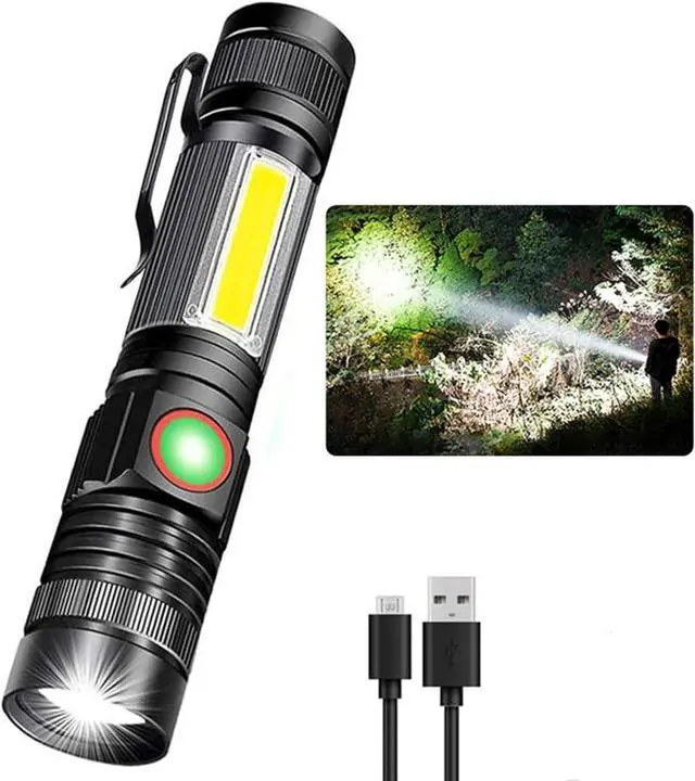 Main image of Rechargeable Tactical Flashlight, Magnetic LED Flashlight with COB Work Light, Super Bright 2000 Lumens Flash Light 4 Modes Waterproof Zoomable Flashlight for Camping Emergency