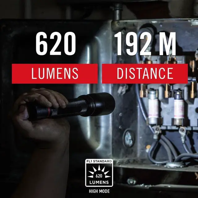 Alt view image 2 of 7 - HX5R 620 Lumen Rechargeable LED Flashlight with Slide Focus and CR123 Compatible Batteries Included